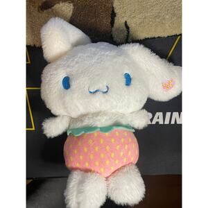 Sanrio Strawberry Sittinv Cinnamoroll 8 Inch Plush Stuffed Toy